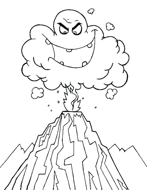 615x792 Volcano Coloring Page Volcano Coloring Pages Shield Volcano