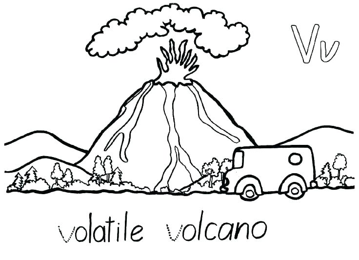 736x533 Volcano Coloring Pages Volcano Coloring Pages Shield Volcano