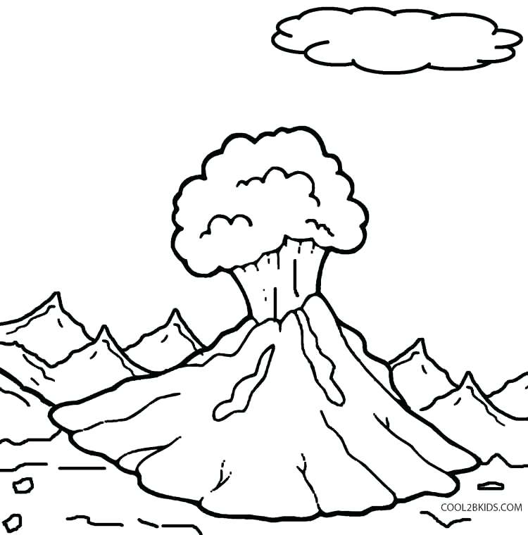 750x760 Shield Volcano Coloring Page Printable Coloring Printable Volcano