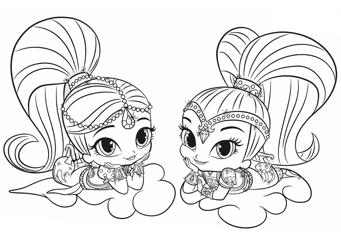 1160x820 Coloring Pages Shimmer And Shine Collection Free Coloring Sheets