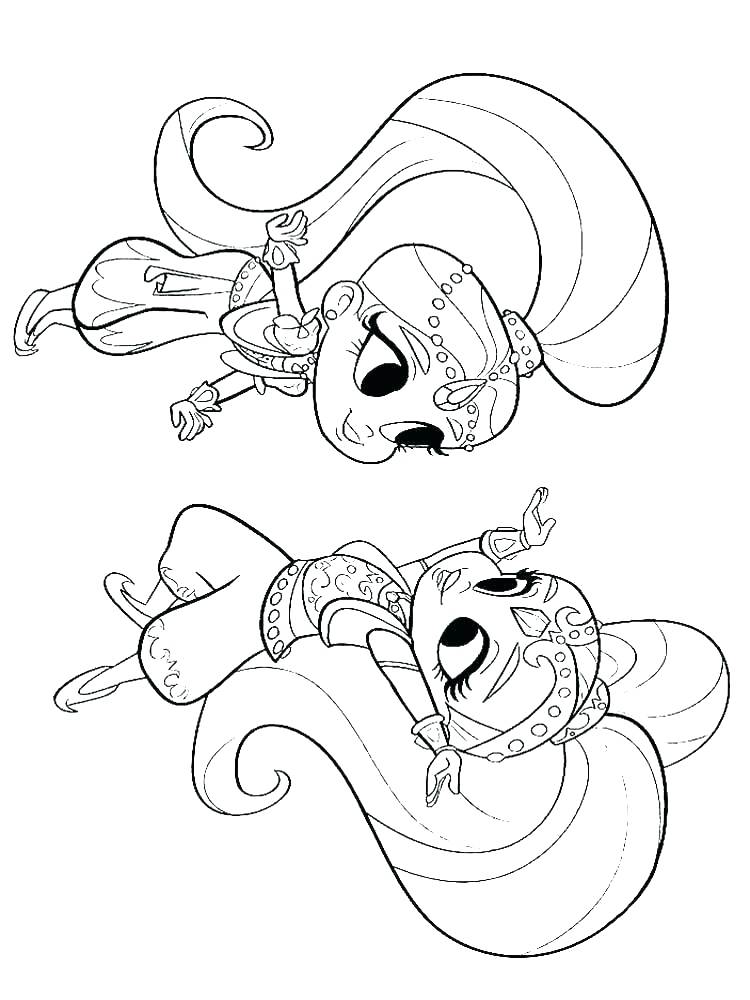 750x1000 Coloring Pages ~ Shimmer And Shine Coloring Pages Free Drawing