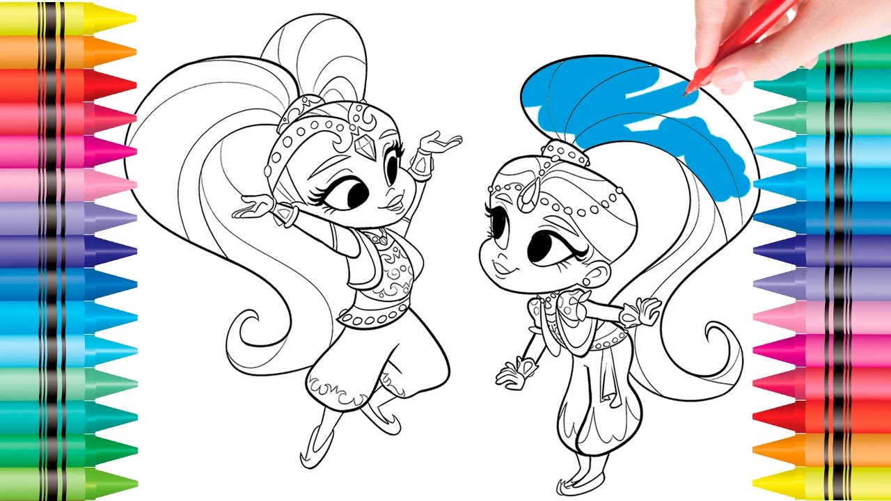 1280x720 Coloring Shimmer And Shine Nickelodeon Drawing Pages For Kids