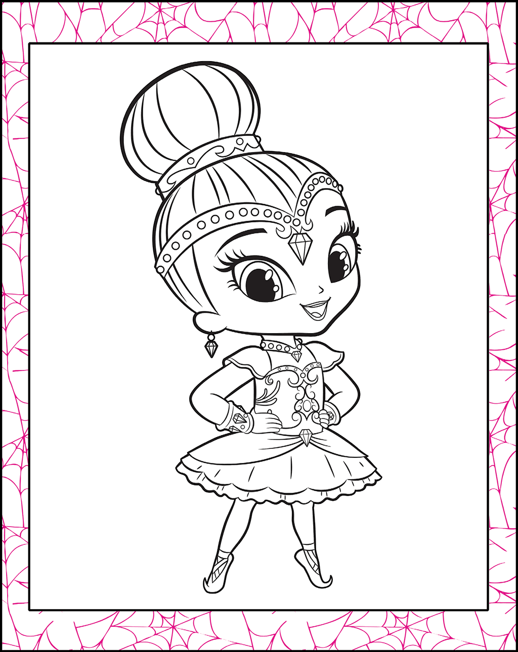 1024x1290 Shimmer And Shine Coloring Page