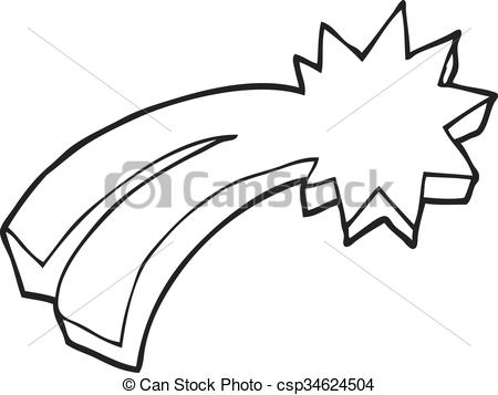 450x357 Freehand Drawn Black And White Cartoon Shooting Star Vector