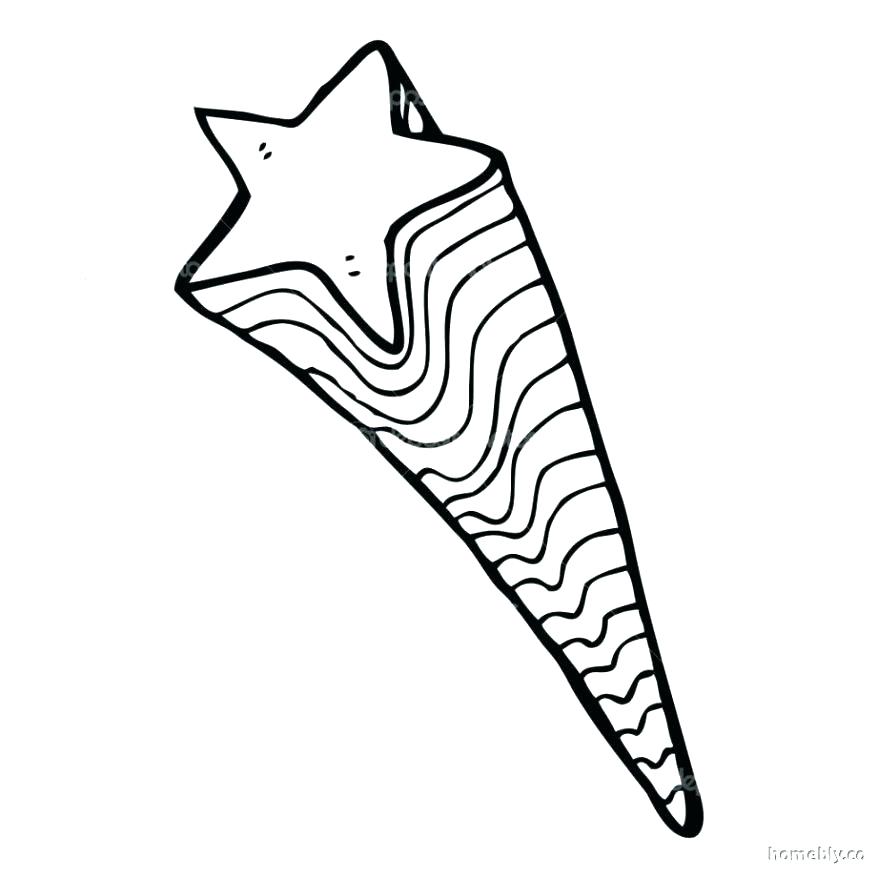 878x878 Shooting Star Coloring Page