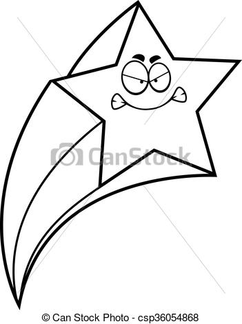 351x470 Angry Cartoon Shooting Star. A Cartoon Illustration Of A Shooting