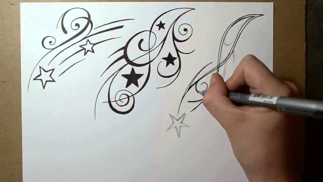 1280x720 Shooting Star Tattoo Design Ideas Sketch Sheet 2