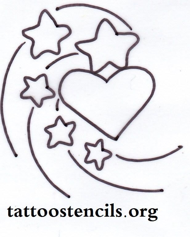 617x768 Free Printable Small Stencils Star Tattoo,shooting Stars