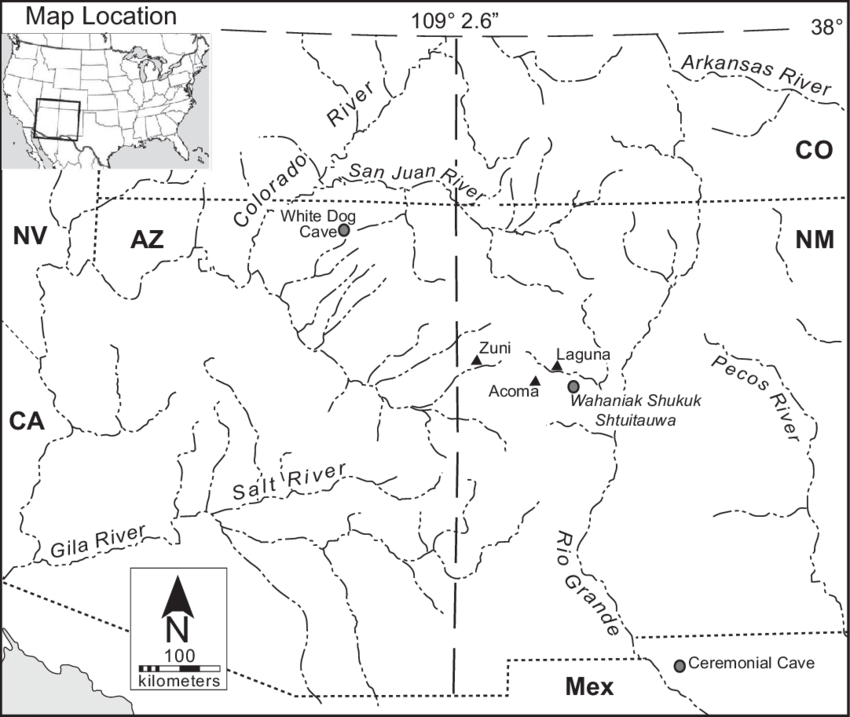 850x717 Map North American Southwest Showing Location