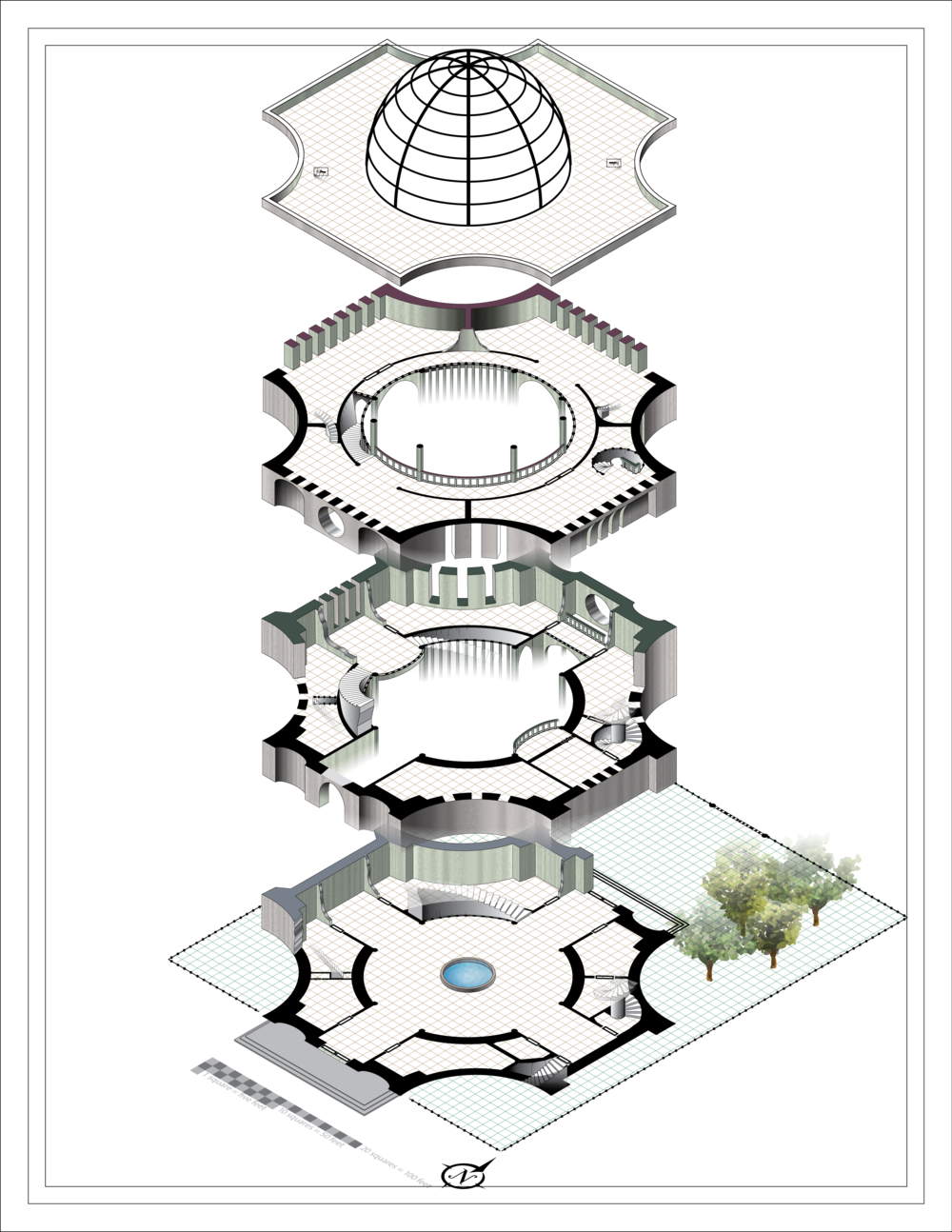 1000x1294 Vector Isometric Map Shrine To The Stars Between