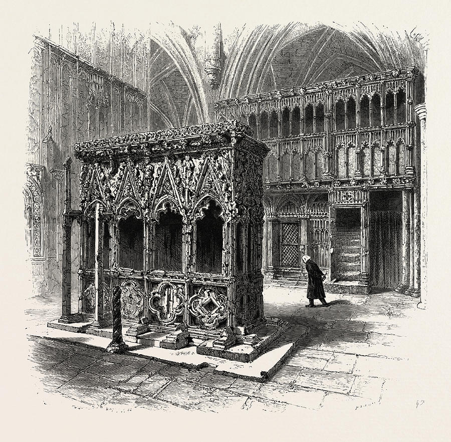 900x881 St. Alban S Shrine, Uk, Britain, British Drawing By English School
