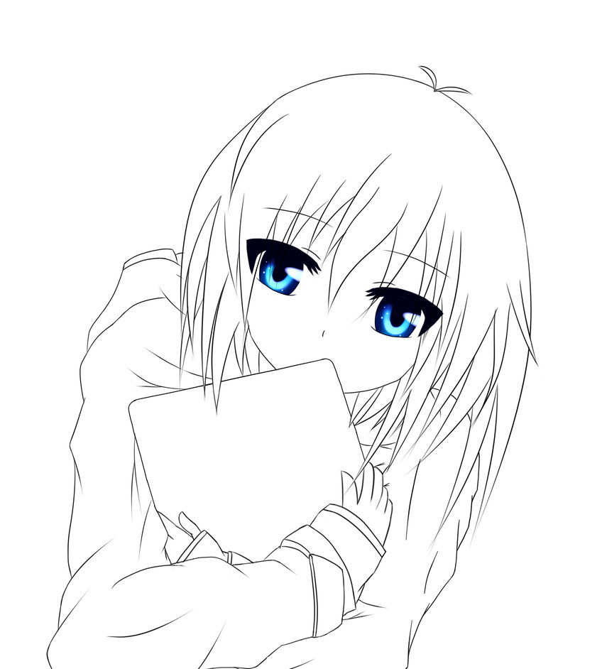 848x942 Shy Anime Girl [Lineart] By Blacklegendzz