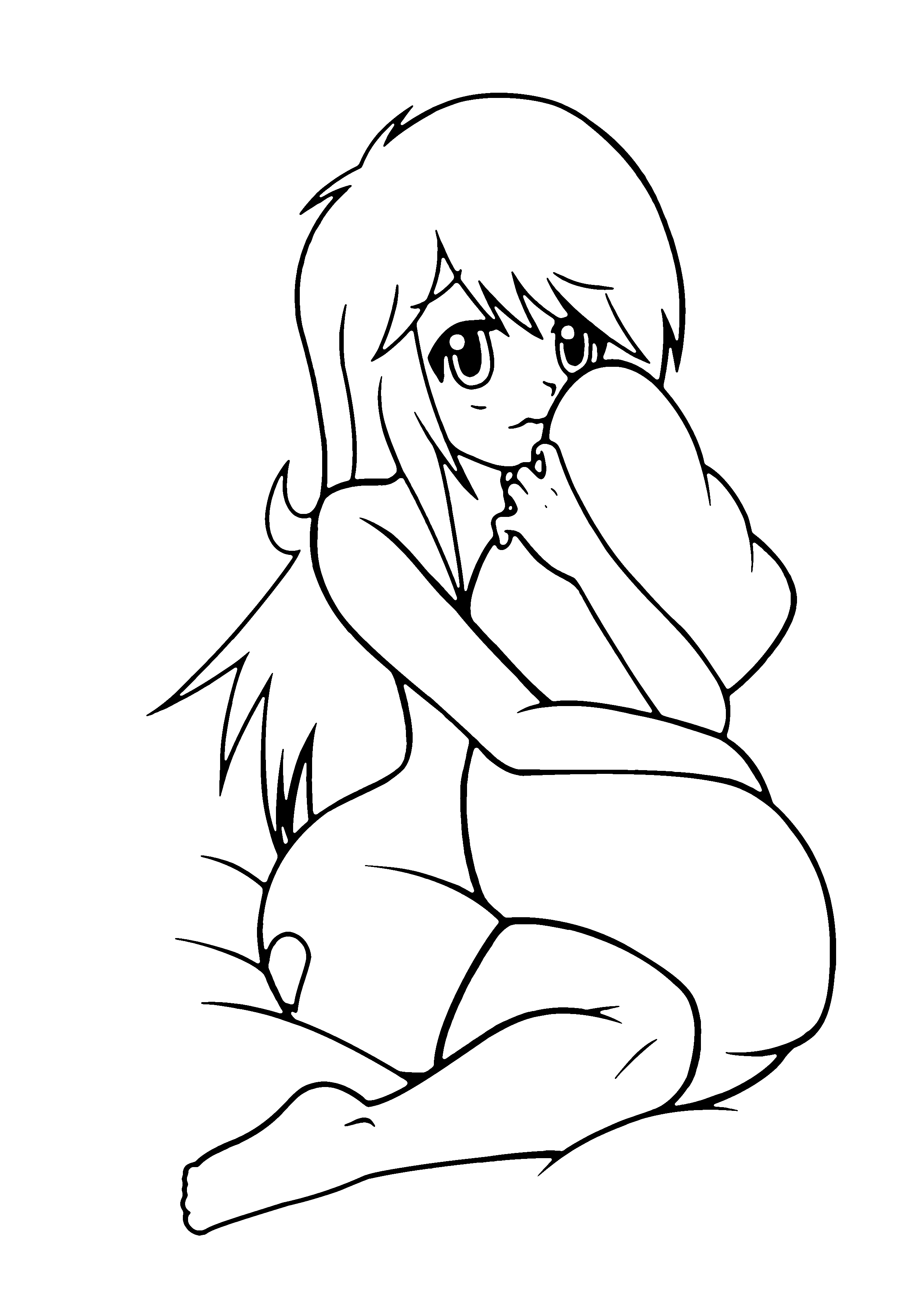 2481x3507 Shy Girl Lineart. By Patriciamuacmuac