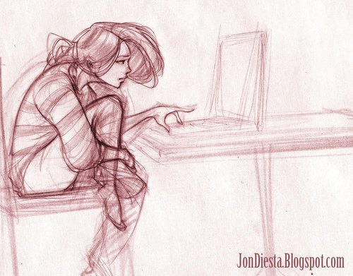 500x391 Shy Girl Drawing Discovered By Paula On We Heart It