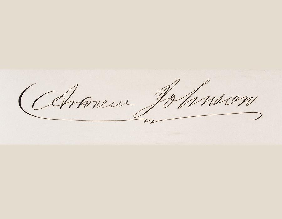 900x698 Signature Of Andrew Johnson 1808 To Drawing By Vintage Design Pics