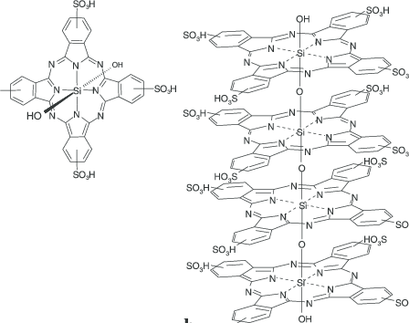 448x354 Structures Of Dihydroxy Silicon Phthalocyanine Tetrasulfonic Acid