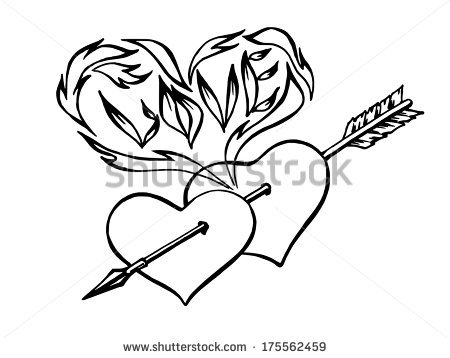 450x358 Drawn Hearts Arrow