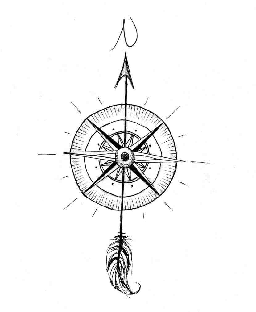 830x1011 Simple Arrow Compass Tattoo Tattoo