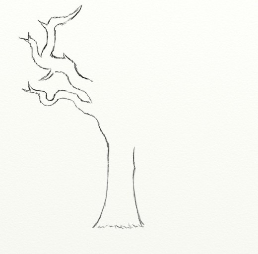 520x512 How To Draw A Dead Tree Feltmagnet