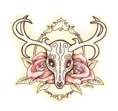 400x374 24 Best Deer Skull Tattoo Images On Deer Skull Tattoos