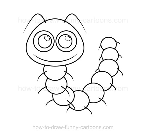 500x466 How To Draw A Caterpillar