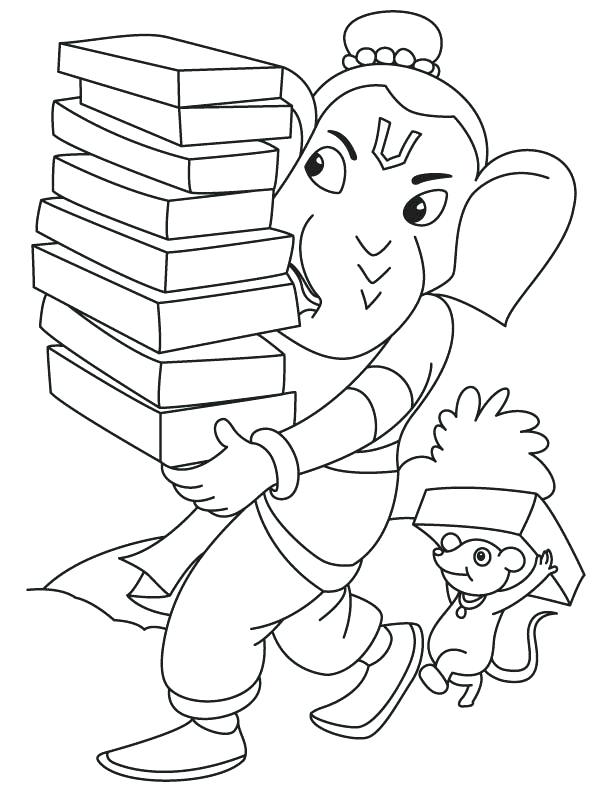 612x792 Ganesha Coloring Pages Simple Drawing For Kids More Printable Bal