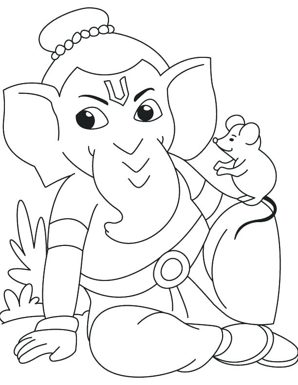 612x792 Ganesha Pictures For Coloring Coloring Pages Lord With Mouse