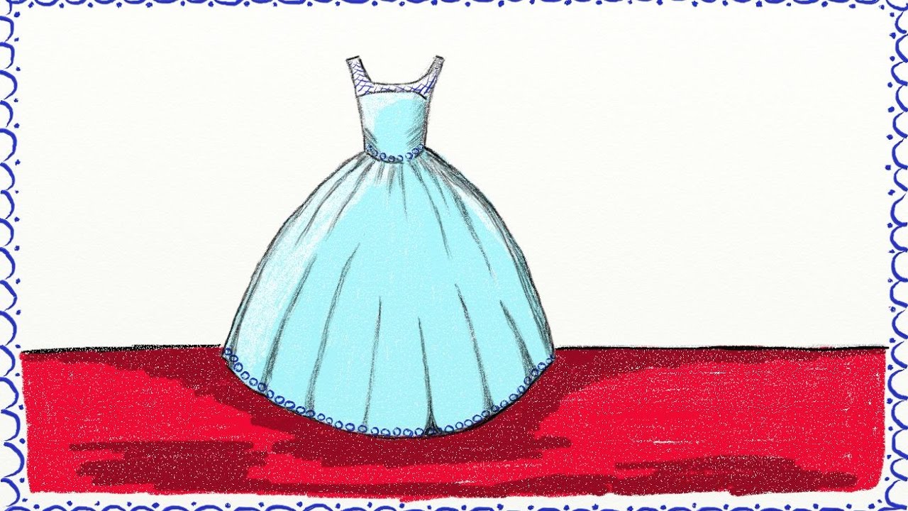 1280x720 Drawing A Super Simple Dress How To Draw A Dress Drawing