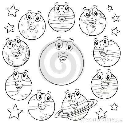 400x400 Drawn Planets Sun Moon