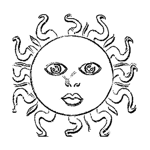 600x600 Coloring Pages Stars Sun Moon Drawing