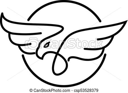 450x328 Simple Modern Eagle Logo Design Vector Template Linear Style. Bird