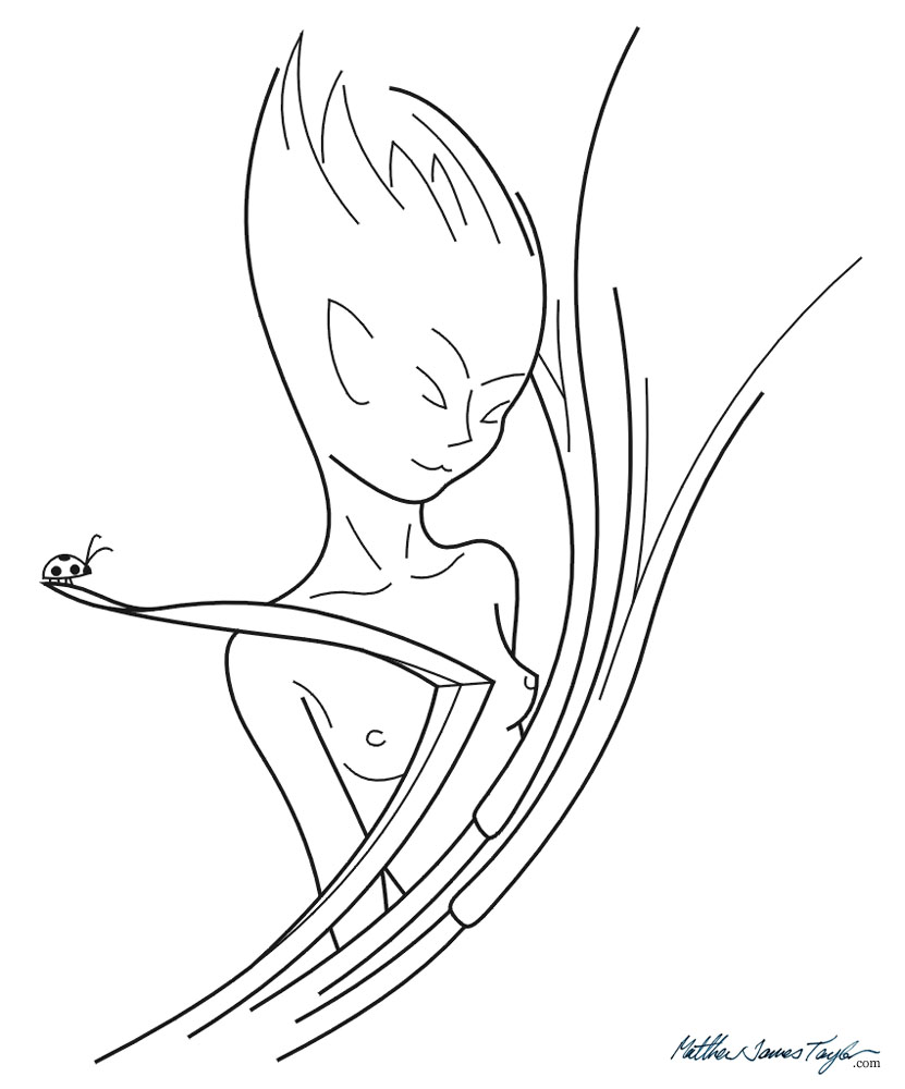 831x1000 Elfin Girl Simple Vector Illustration