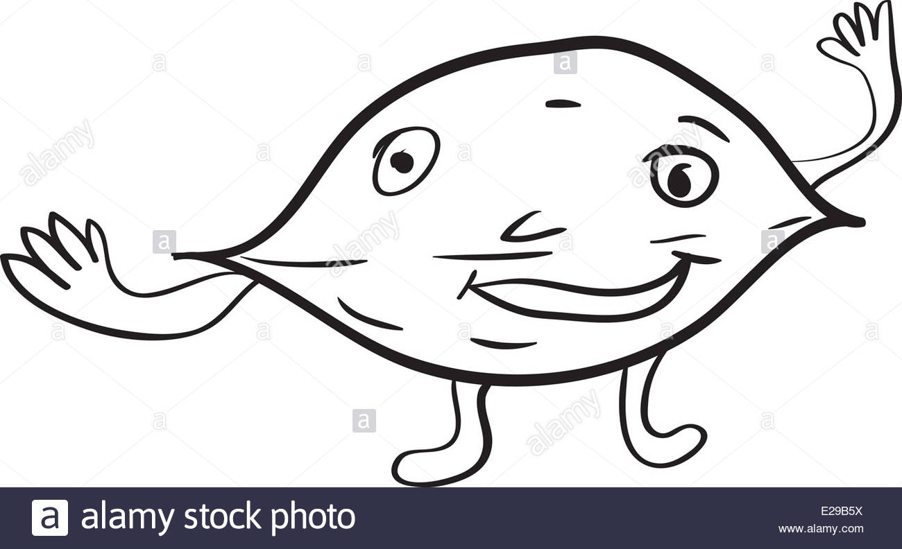 1300x792 Simple Vector Drawing In The Style Of A Nut Cartoon Sketches Stock