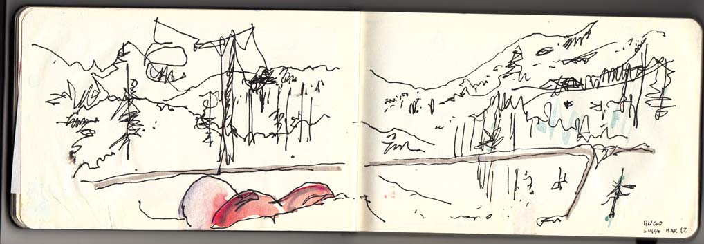 1018x353 Drawing In The Ski Lift Chair,