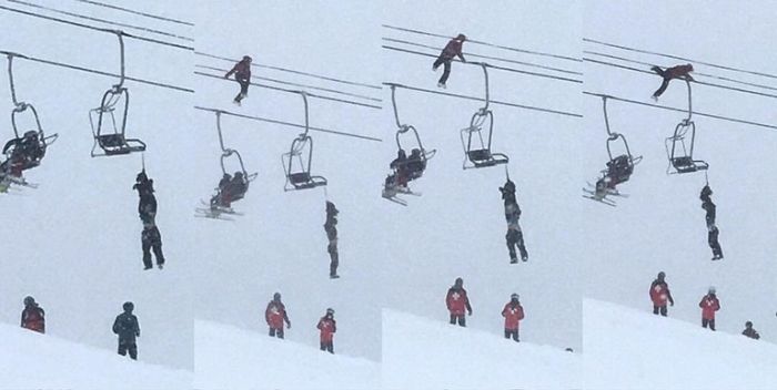 700x352 Kid Tightrope Walks On Ski Lift Cables To Save Friend Others