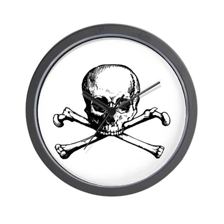 460x460 Skull Crossbones Wall Clocks