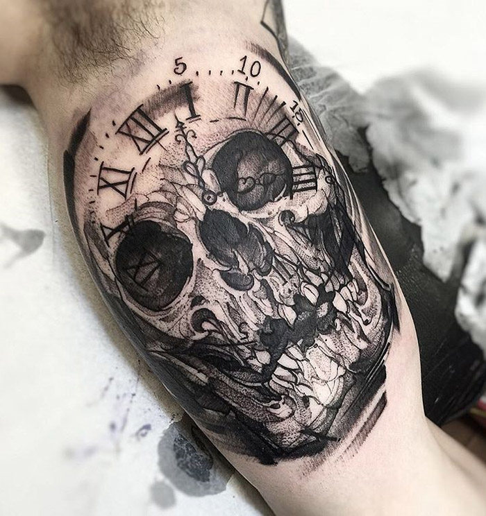 700x744 Skull Amp Clock Face Best Tattoo Design Ideas