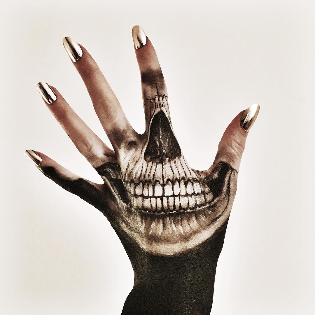 1080x1080 Pictures Skull Mouth On Hand,