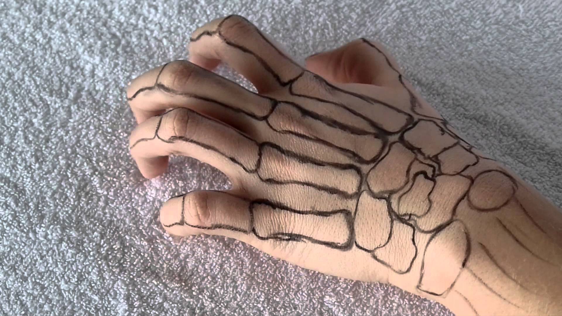 1920x1080 Skeleton Hand Halloween Makeup Tutorial
