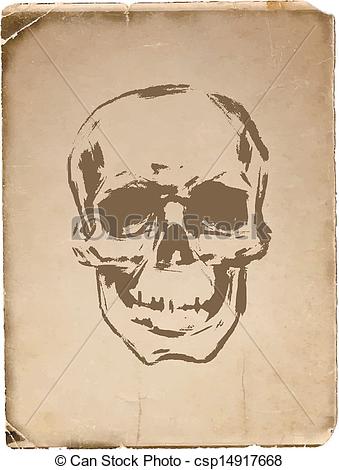 339x470 Skull. Hand Drawn. Vector Design. Eps8. Skull