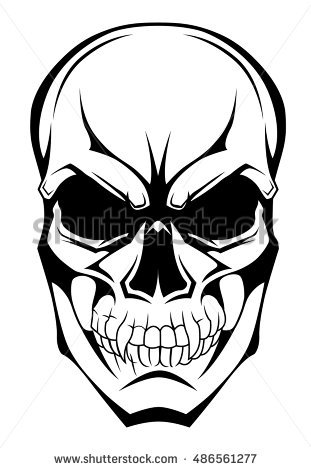 311x470 Collection Of Skull With Sharp Teeth Drawing High Quality