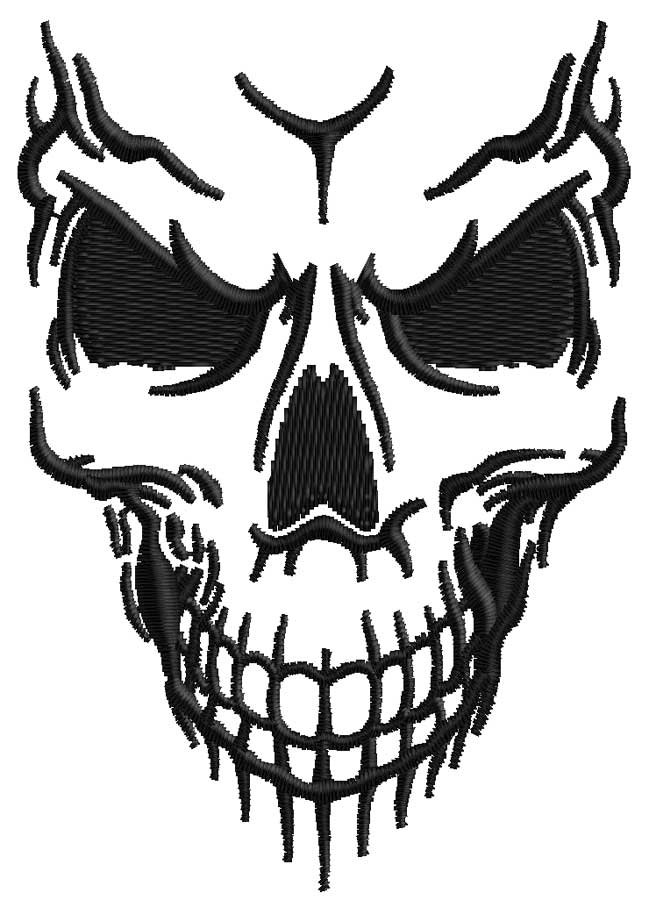 649x900 Skull Embroidery Design
