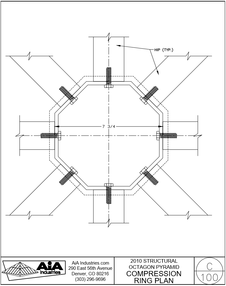 740x934 Octagon Pyramid Skylight Details Detailed Drawings Aia Industries