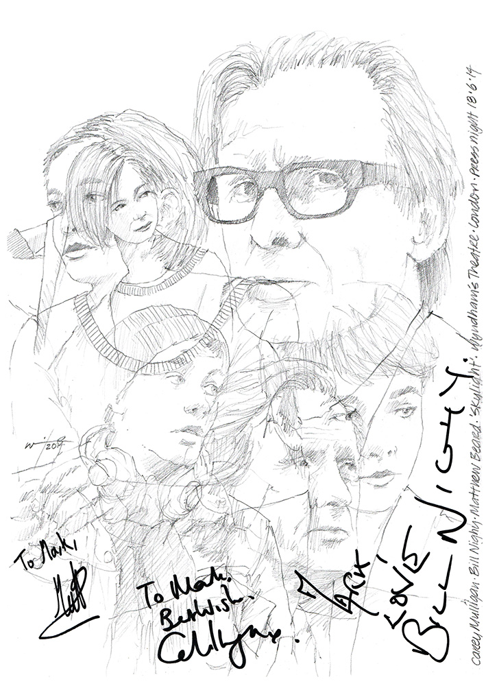 709x1000 Drawing Bill Nighy And Carey Mulligan In Skylight