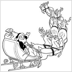 236x236 Santa's Sleigh Coloring Pages Christmas Santa