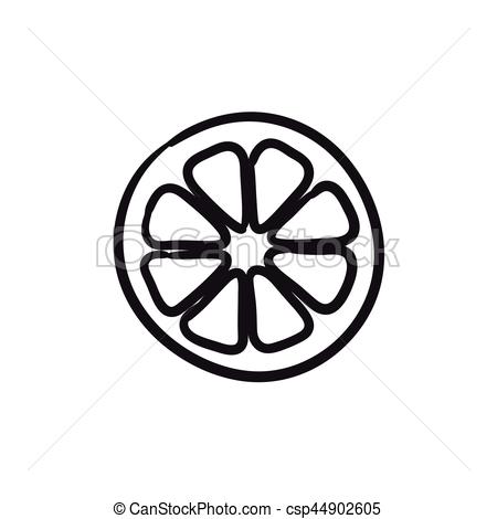 450x470 Slice Of Lemon Sketch Icon. Slice Of Lemon Vector Sketch Vector