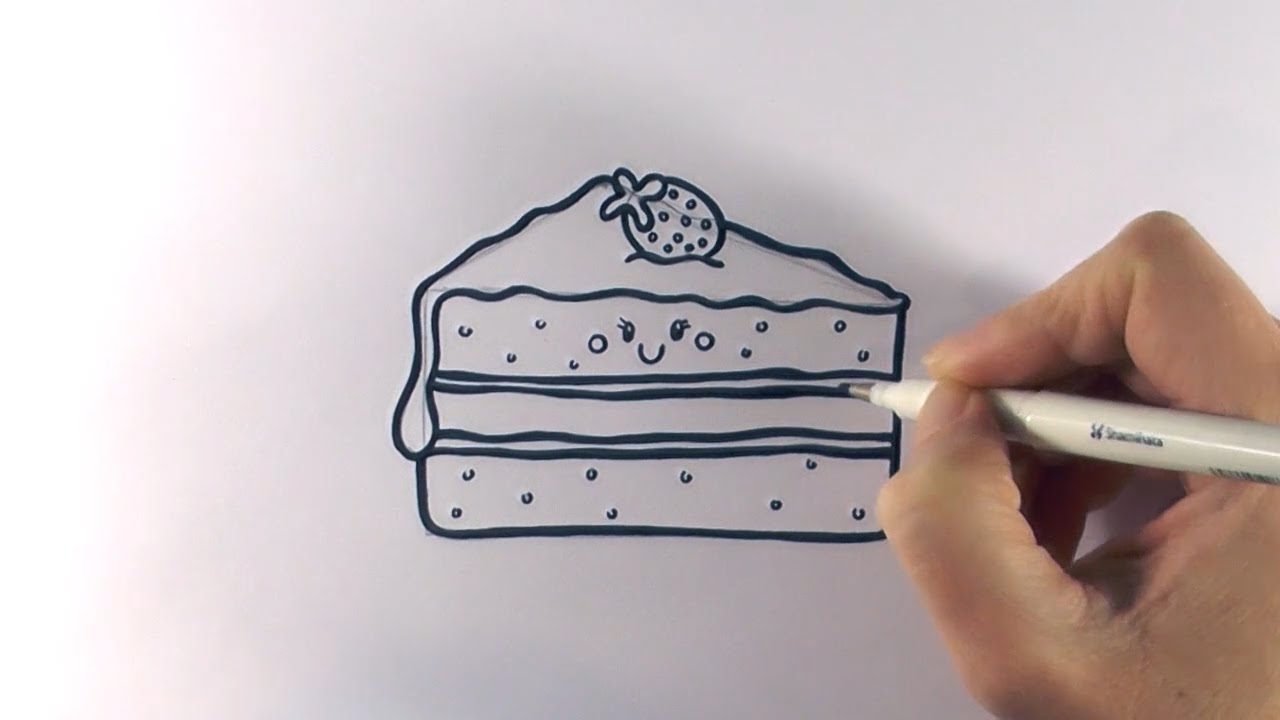 1280x720 How To Draw A Slice Piece Of Cake On Paper Step By Step