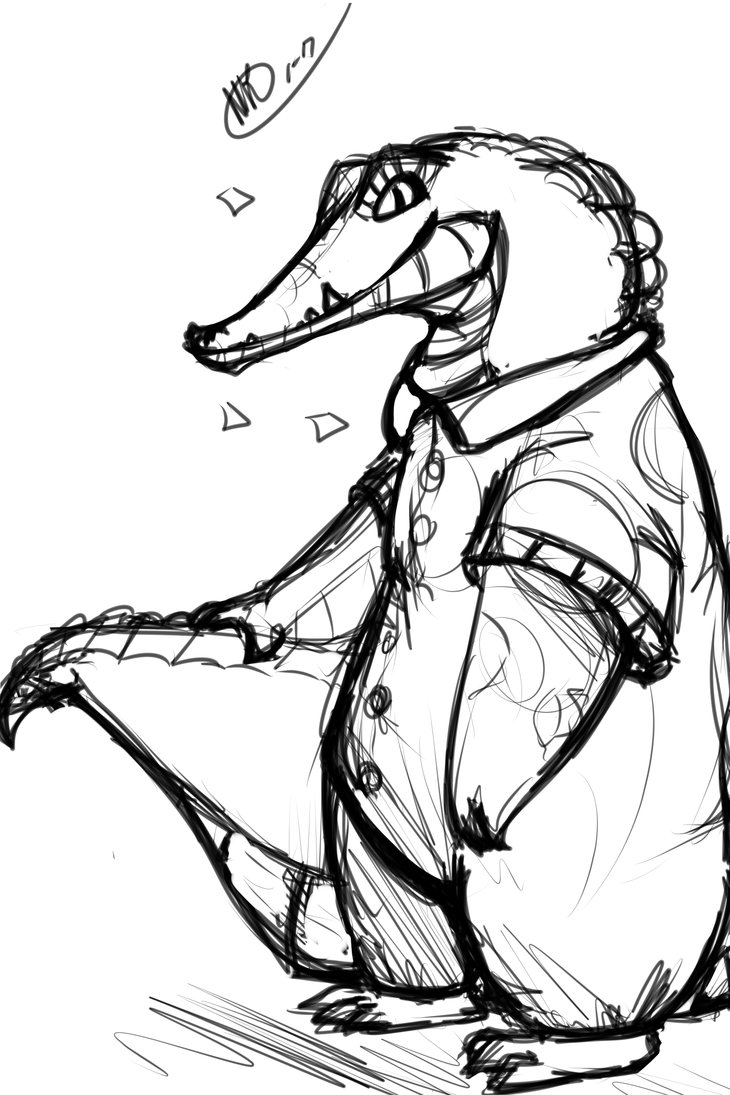 730x1095 Alligator Doodle By Time Slip