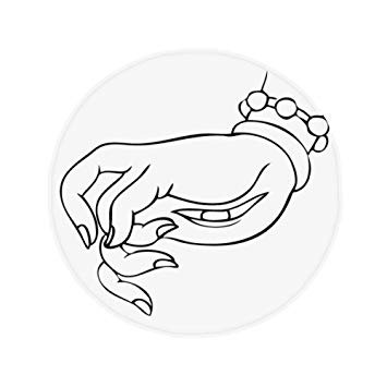 355x355 Buddhism Hand Eye Line Drawing Pattern Anti Slip Floor