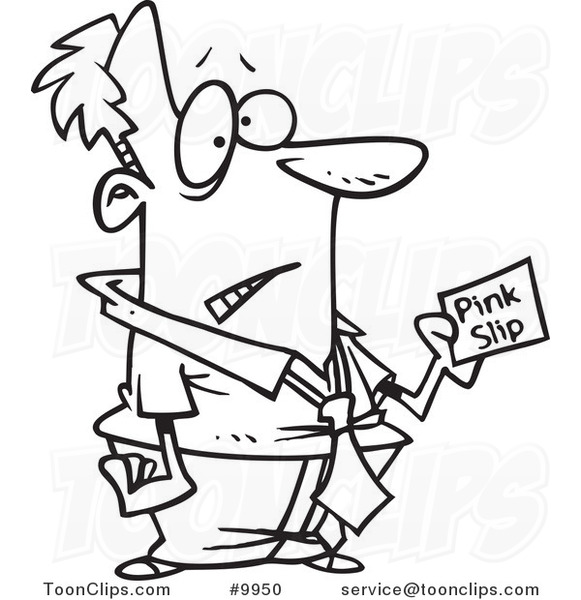 581x600 Cartoon Black And White Line Drawing Of A Nervous Business Man